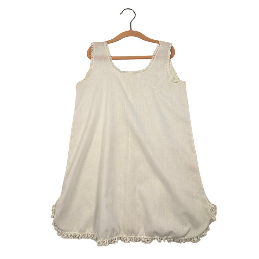 Her Majesty Vintage Slip Girls 7 Ivory Embroidery Lace Made in USA